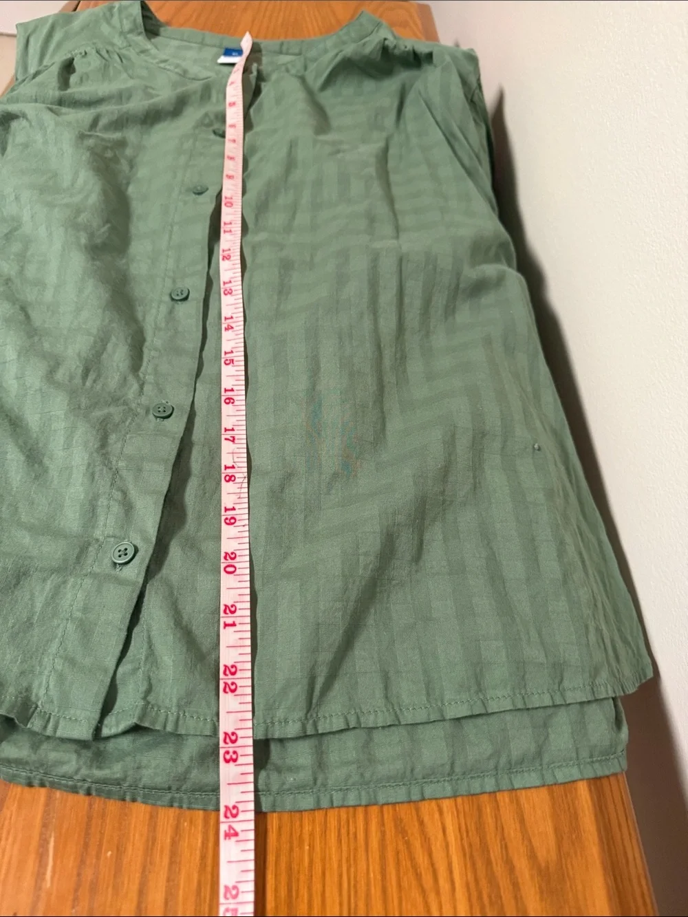 Old Navy Olive Green Button-Up Puff Sleeve Blouse